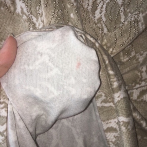 St. John Snake Print Studded Neck Blouse - Picture 4 of 5